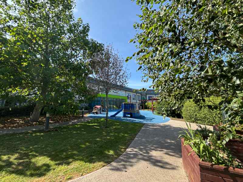 garden play area at Casa di Luso care home in Somerset