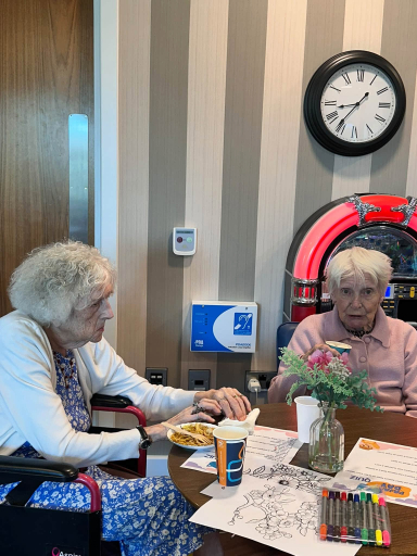 residents chatting together in the lounge